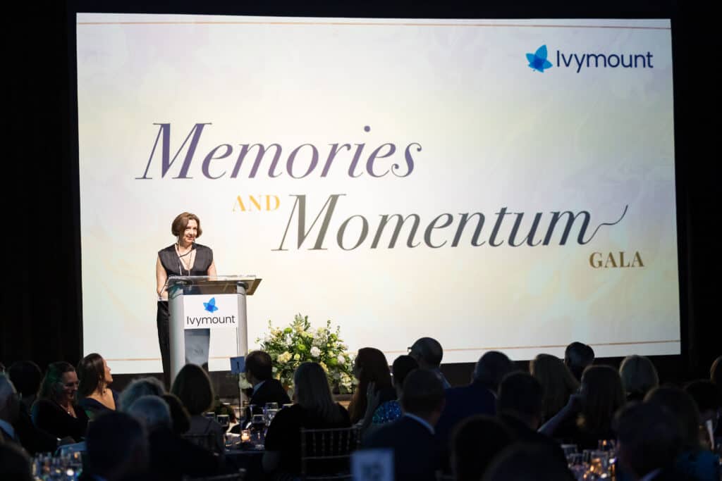 Melissa Flaim speaks at the Ivymount Foundation Gala